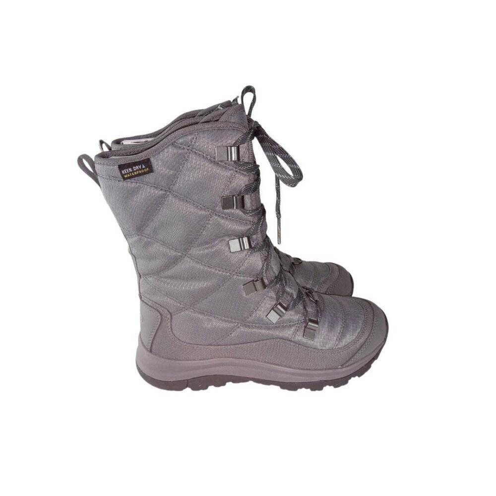 KEEN Women's Waterproof Lace-Up‎ Tall Winter Boots Terradora Pewter/Drizzle sz 5